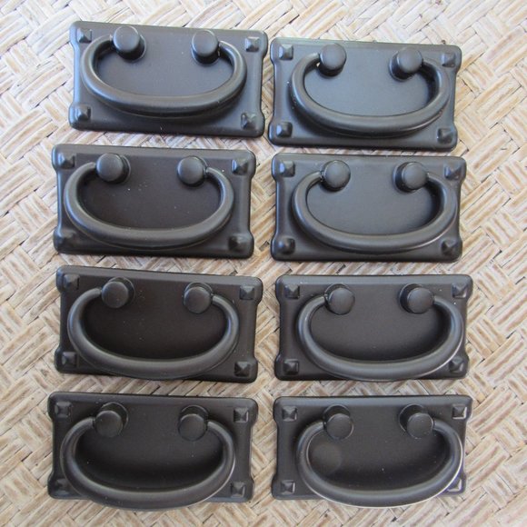 LOT OF 8 ARTS & CRAFTS STYLE DRAWER PULLS/.HANDLES - Picture 1 of 5